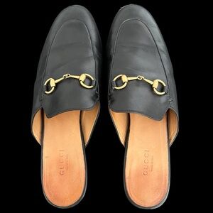 GUCCI Pre Owned Size 38.5 Princeton Horsebit Leather Mules